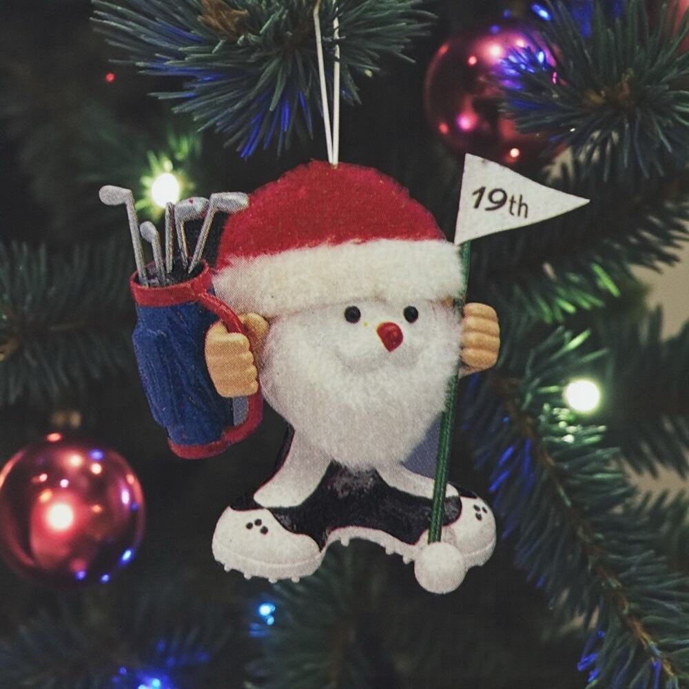 NEW In Box-Vtg Christmas Ornament -Sports Nick-19th Hole Ho-Ho Santa Golf 1988
